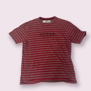 Red and grey striped, Guess T-shirt, from Urban Outfitters.